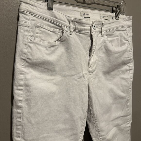 J Jill Denim Authentic Fit Cropped Jeans Womens Size 8 Large Cuff White - Picture 2 of 10
